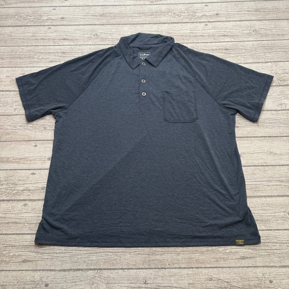 L.L.Bean Polo Shirt Men's XL Navy Blue Slightly Fitted Athletic Training Workout